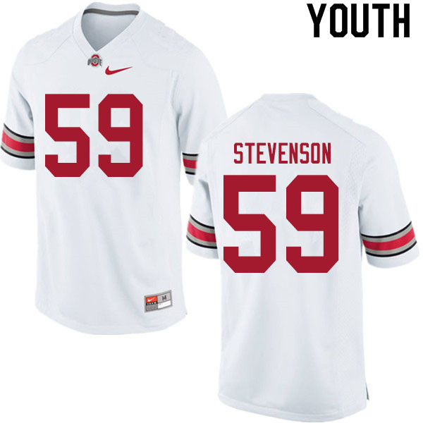 Ohio State Buckeyes Zach Stevenson Youth #59 White Authentic Stitched College Football Jersey